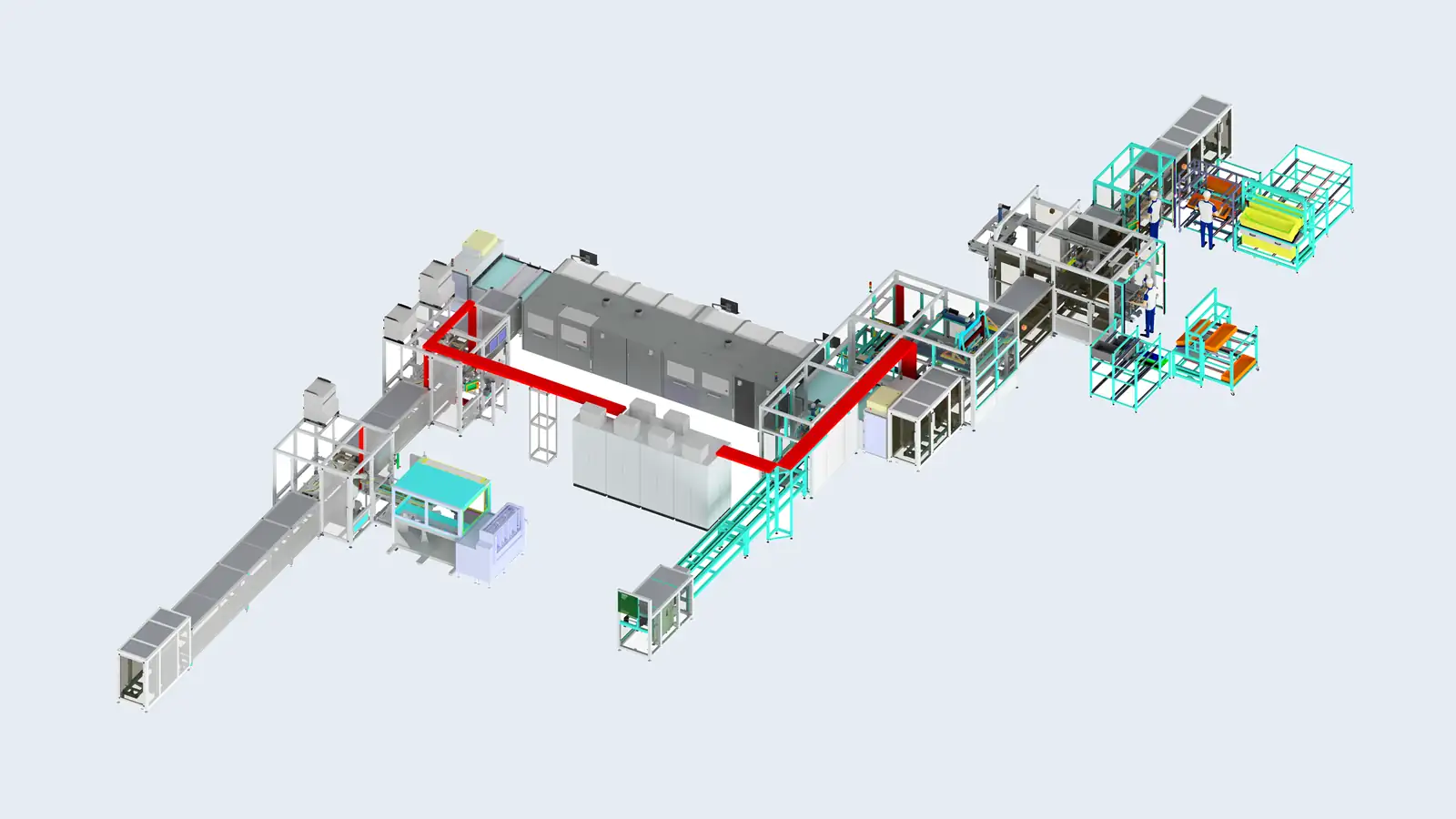 Fully automated assembly line for LED interior lighting