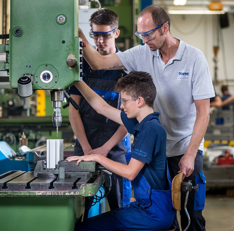 An apprentice is learning
